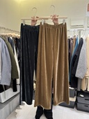 加绒休闲拖地裤 摩登mdeng松紧高腰金丝绒阔腿裤 女冬2025新款 M9331