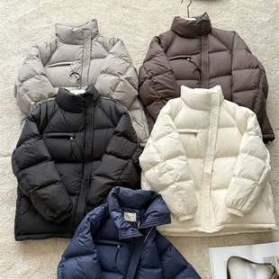 斜拉链百搭立领羽绒服女90白鸭绒面包服 2025新款 MOCHA DAN冬季