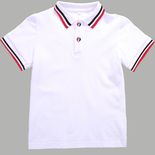 中小学生校服儿童短袖 T恤纯棉夏装 体恤夏季 幼儿园园服白色POLO衫