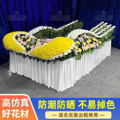 高品质仿真围棺花灵堂布置全套
