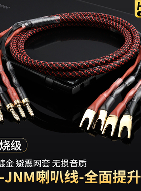 YY-JNM 6N纯铜喇叭线发烧音响线HIFI主音箱连接线香蕉头Y插音频线