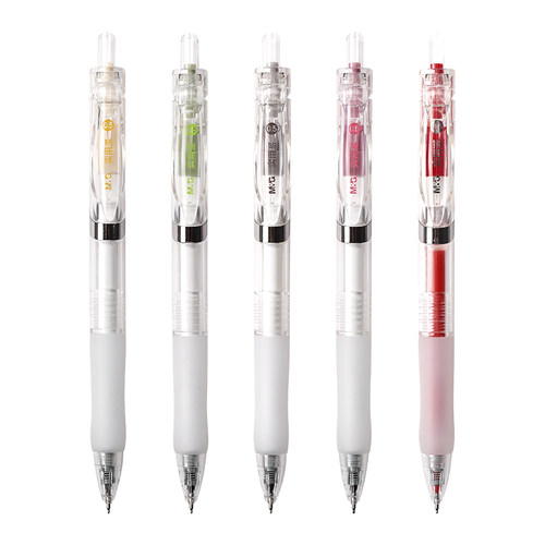 晨光实用派K3558速干按动中性笔ST笔头0.5透明K-35学生签字笔水笔