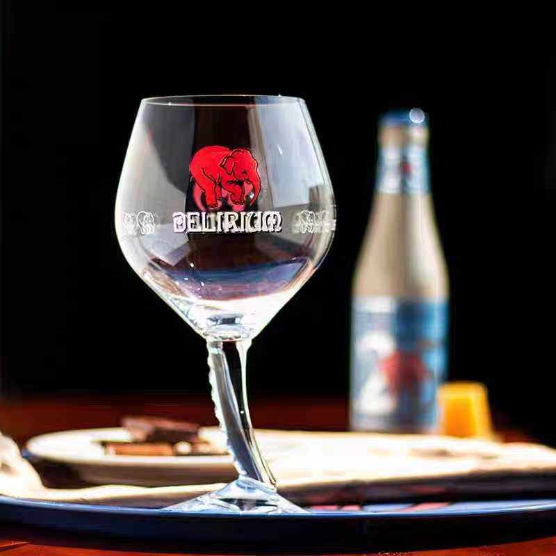 比利时进口粉象专用杯 限量版歪脚杯 Delirium 330ML 原装啤酒杯