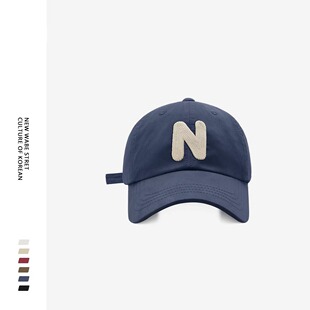 N字母街头潮牌简约显脸小软顶透气鸭舌帽 新款 韩版 棒球帽男女夏季