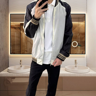 秋冬季重工拼接夹克精神小伙潮流棒球服高级感痞帅潮牌炸街外套男