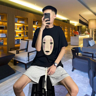 网红同款短袖男2022新款精神小伙夏季修身纯棉打底衫半袖男潮牌t