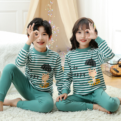 男孩打底内衣套装秋冬男女全棉