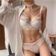 纯欲蕾丝胖mm性感内衣女薄款 大胸显小 聚拢收副乳文胸罩套装
