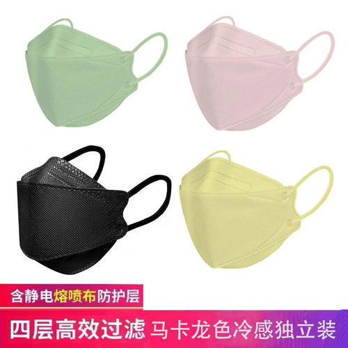 网红洛可可马卡龙冷感独立装KN95口罩女4层3D立体轻薄冰感面罩夏