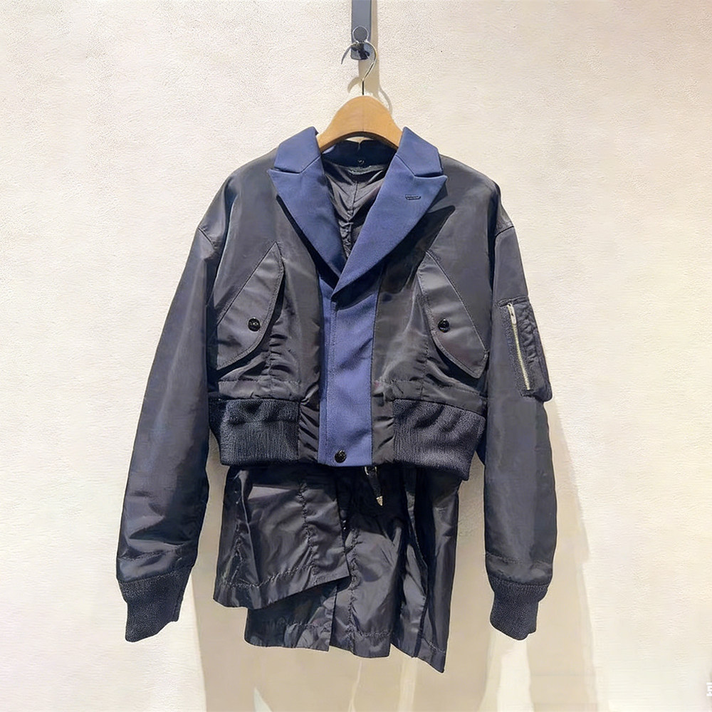 休闲风假两件拼接翻领短外套女宽松拉链夹克时尚外套,女装/女士精品,短外套,淘宝优惠券,粉丝福利购,淘宝优惠卷