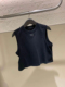 黑色无袖 T恤女潮 新款 小众字母印花背心外穿上衣短款 现货 夏季