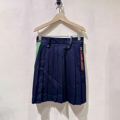学院风高腰显瘦百褶半身裙