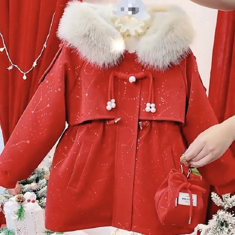 送包包女童2026新款棉服秋冬装洋气女大童外套儿童加绒加厚上衣潮