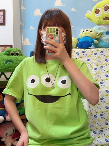 卡通三眼仔草莓熊火腿猪短袖T恤