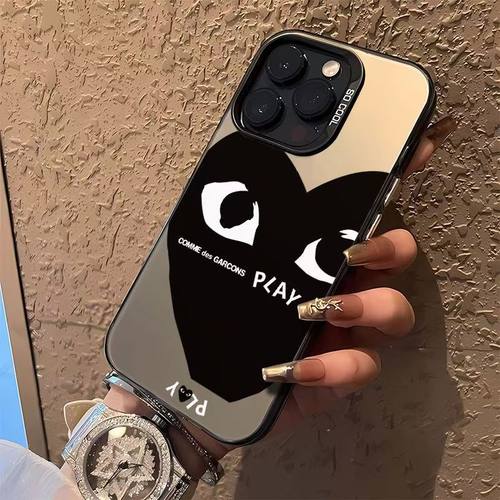 黑色大爱心眼睛适用三星A55硬壳 A53 34手机壳S24Ultra彩银IMD高级感S23FE/Note20U