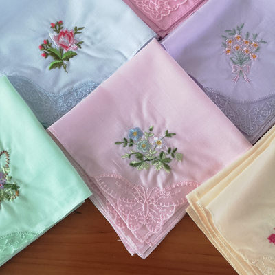 全棉女士古风手帕擦汗方巾潮彩底