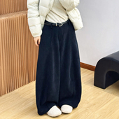 条绒裤 灯芯绒弯刀裤 九分阔腿裤 女加绒休闲裤 女欧洲站2025冬装 新款