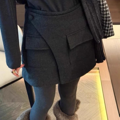 韩版高腰加厚羊毛呢半身裙