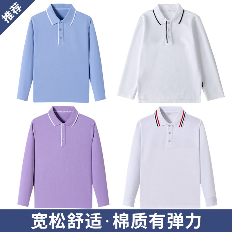 Polo衫男女款白色英伦风学院风
