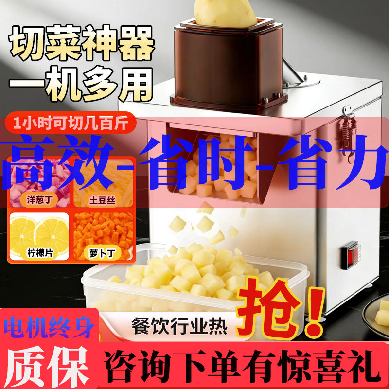 商用土豆切丝机切片切条电动切菜萝卜切丁辣椒切圈洋葱片芒果切丁