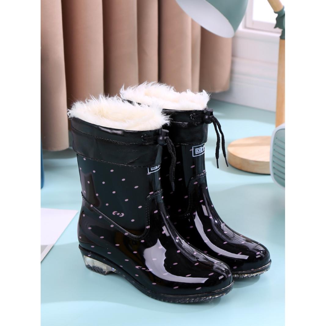 四季时尚防水防滑雨靴中筒套鞋