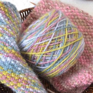 皮草线段染松鼠绒花色三两松鼠纱四股3150钩织编织玩偶帽子围巾