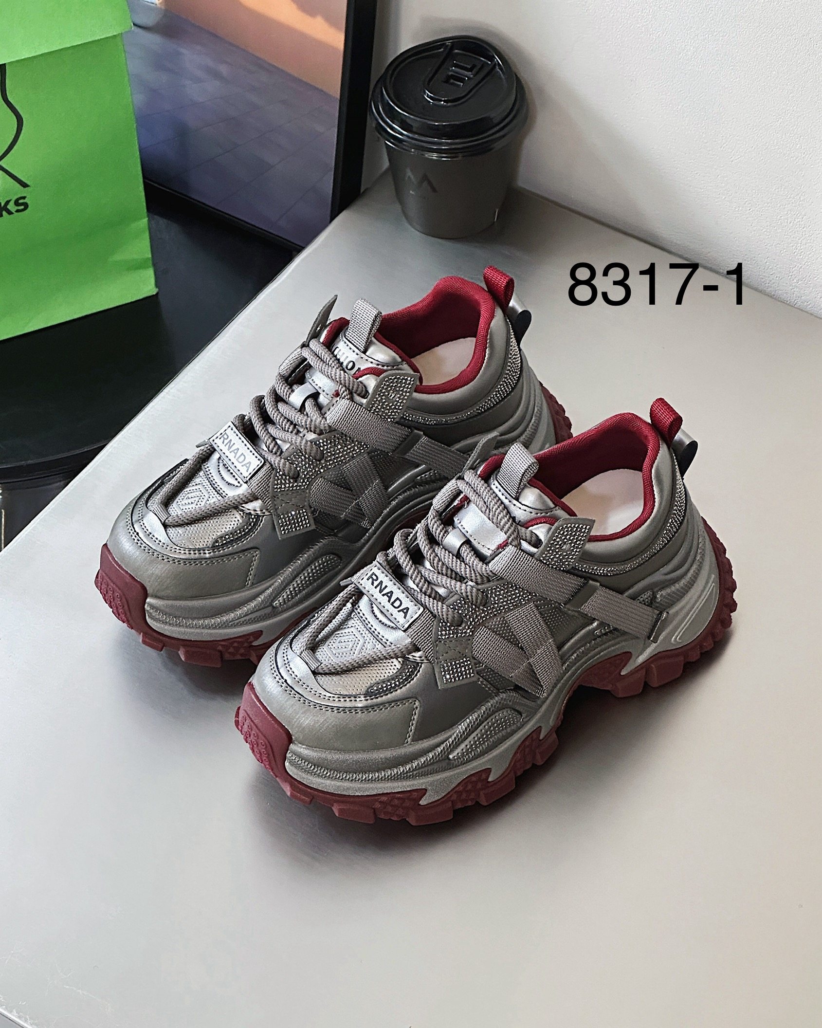 展风2025春欧货老爹鞋女真皮新款亮钻厚底百搭休闲运动鞋女8317-1,女鞋,时尚休闲鞋,淘宝优惠券,粉丝福利购,淘宝优惠卷