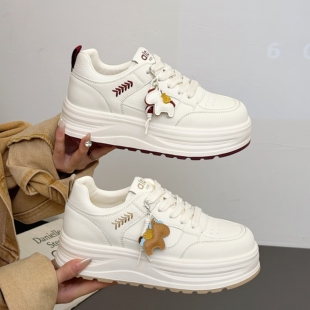 展风2026春欧货新款真皮小白鞋女厚底百搭轻便运动休闲鞋板鞋3166