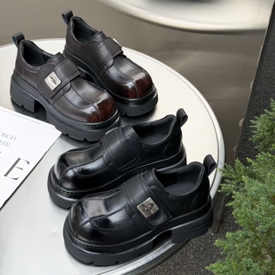 她菲娅2026春欧货真皮乐福鞋女新款百搭厚底轻便运动休闲鞋女9553