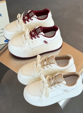 倩儿雅2026春欧货真皮小白鞋女新款百搭厚底轻便运动休闲板鞋5919