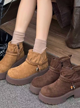 她菲娅42025秋冬新款欧货真皮马丁靴女轻便厚底百搭休闲短靴女537