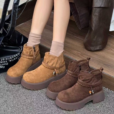 她菲娅42025秋冬新款欧货真皮马丁靴女轻便厚底百搭休闲短靴女537