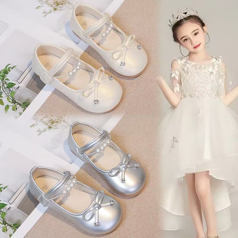 女童宝宝皮鞋2026春秋新款儿童公主鞋蝴蝶结软底单鞋舞蹈演出鞋子