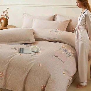 定制做Aa类纯棉加厚磨毛四件套248X248全棉床单笠被套229x230x240