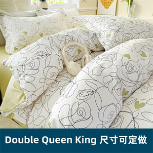 定做A类全棉纯棉四件套英国Double澳洲queen床笠美国Kingsize被套