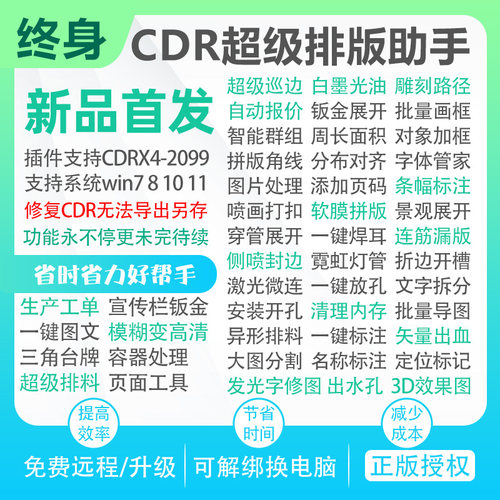 CDR智能套料插件省料自动排版