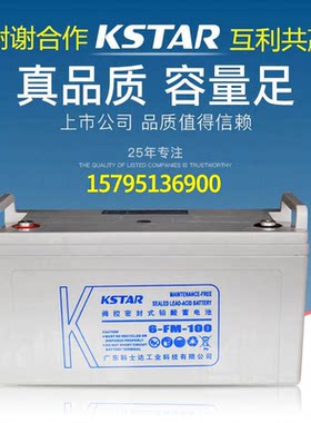 科士达铅酸免维护蓄电池6-FM-100 12V100AH直流屏UPS电源储能应急