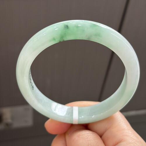 天然缅甸翡翠手镯55冰糯种满绿飘阳绿玉镯子56老坑a货0518带证书