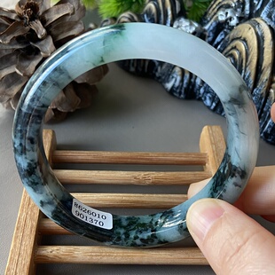 天然缅甸翡翠手镯62特大号冰糯种飘花乌鸡61老坑a货玉镯子1370