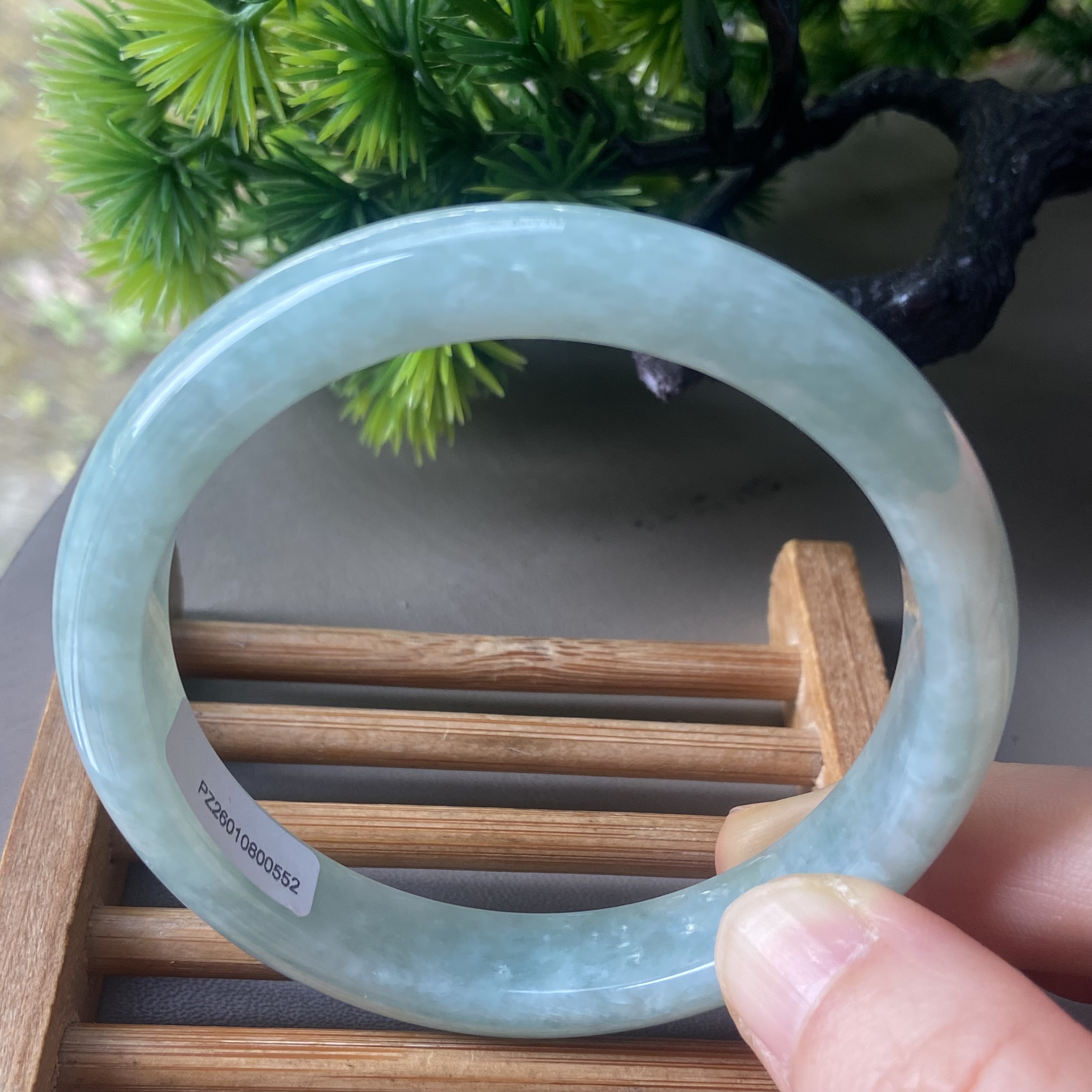 天然缅甸翡翠手镯57冰糯种满绿果绿老坑a货玉镯子带证书0552