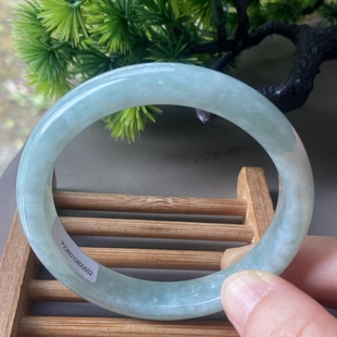 天然缅甸翡翠手镯57冰糯种满绿果绿老坑a货玉镯子带证书0552