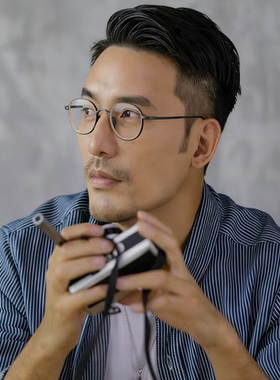 新款万年龟KameManNen日本手工镜框椭圆超轻近视眼镜架KMN-1234