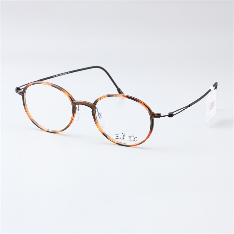 Silhouette诗乐眼镜架圆形钛架男女款近视眼镜框超轻可配镜片2924