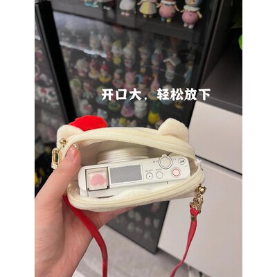 ccd收纳包可爱毛绒拍立得数据线整理包耳机收纳袋相机包斜跨小包