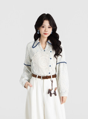 DaYuanSAD芷莹复古日记肌理感长袖衬衫女早春季内搭叠穿上衣衬衣