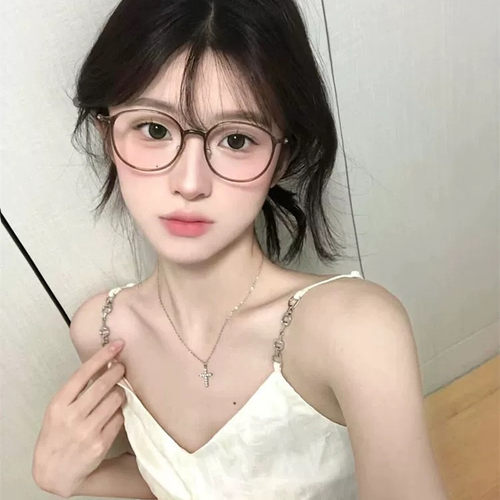 复古美拉德棕色眼镜框素颜神器