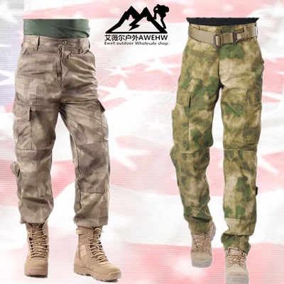 户外特种兵灰/绿废墟迷彩战术裤野战军训裤多兜作战裤宽松工装裤