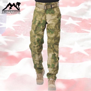 户外特种兵绿废墟迷彩战术裤野战军训裤多兜作战裤宽松耐磨工装裤