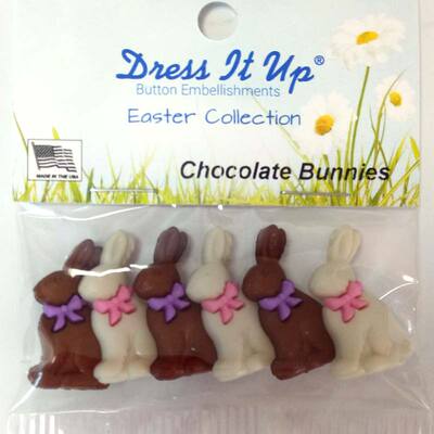 手工diy布艺材料 美国Dress It Up 进口造型扣 兔子10876