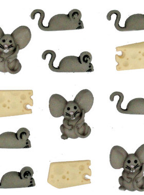 美国Dress It Up进口造型扣 手机壳衣服纽扣 小老鼠扣子 BT5638